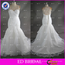 ED Bridal Sexy Beaded Spaghetti Strap Ruffle Organza Mermaid Wedding Dresses China